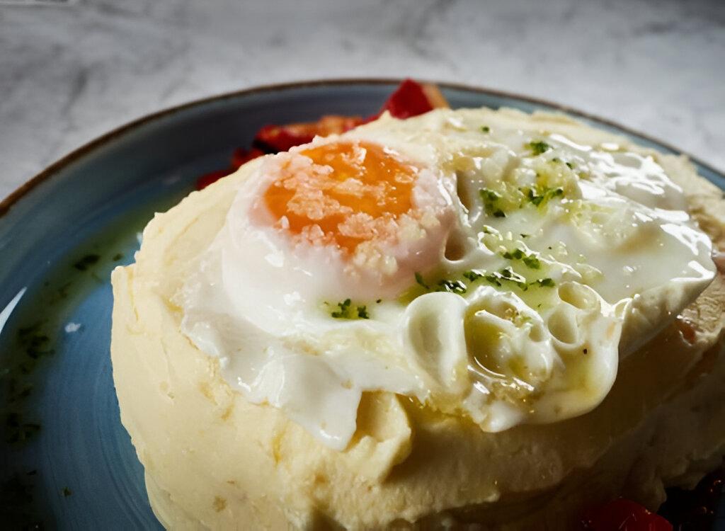 Ensaladilla con gambas y huevo